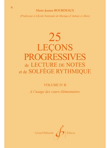 25 Leçons progressives de lecture de notes et de solfège. Volume 4B Visuel